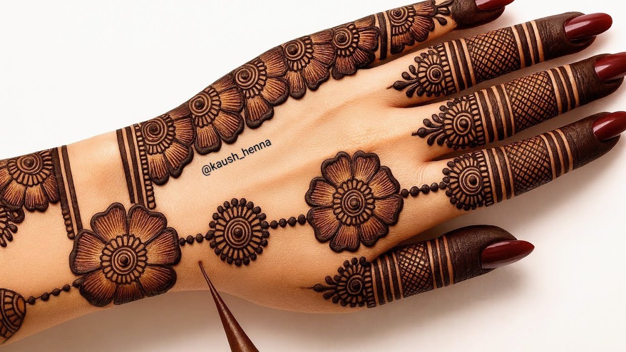 Very simple unique style mehndi design for back hand|new easy mehndi design 2025 | mehandi designs|