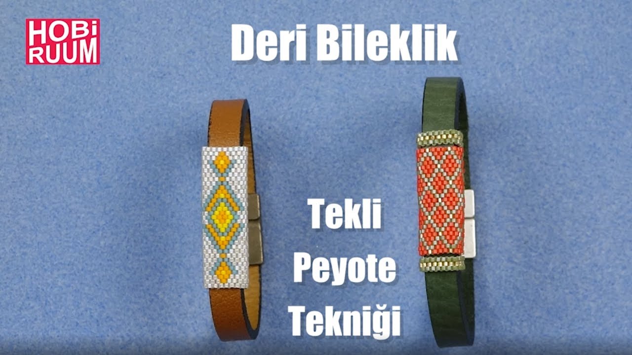 Deri Bileklik (Tekli Peyote Tekniği) Yapımı #DIY #kendinyap