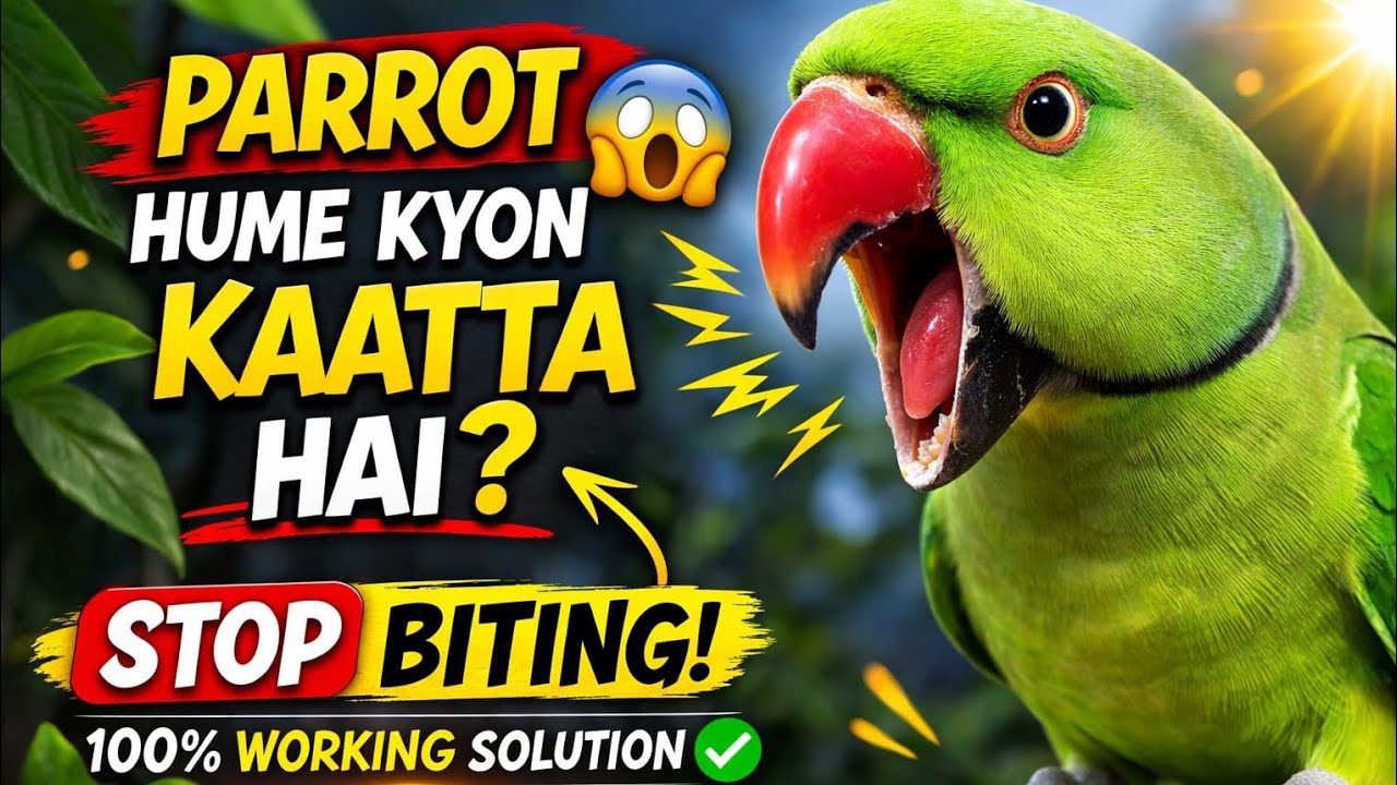 Parrot Hume Kyon Kaatta Hai? 😱 Biting Habit Ka 100% Working Solution | Stop Parrot Biting 2026