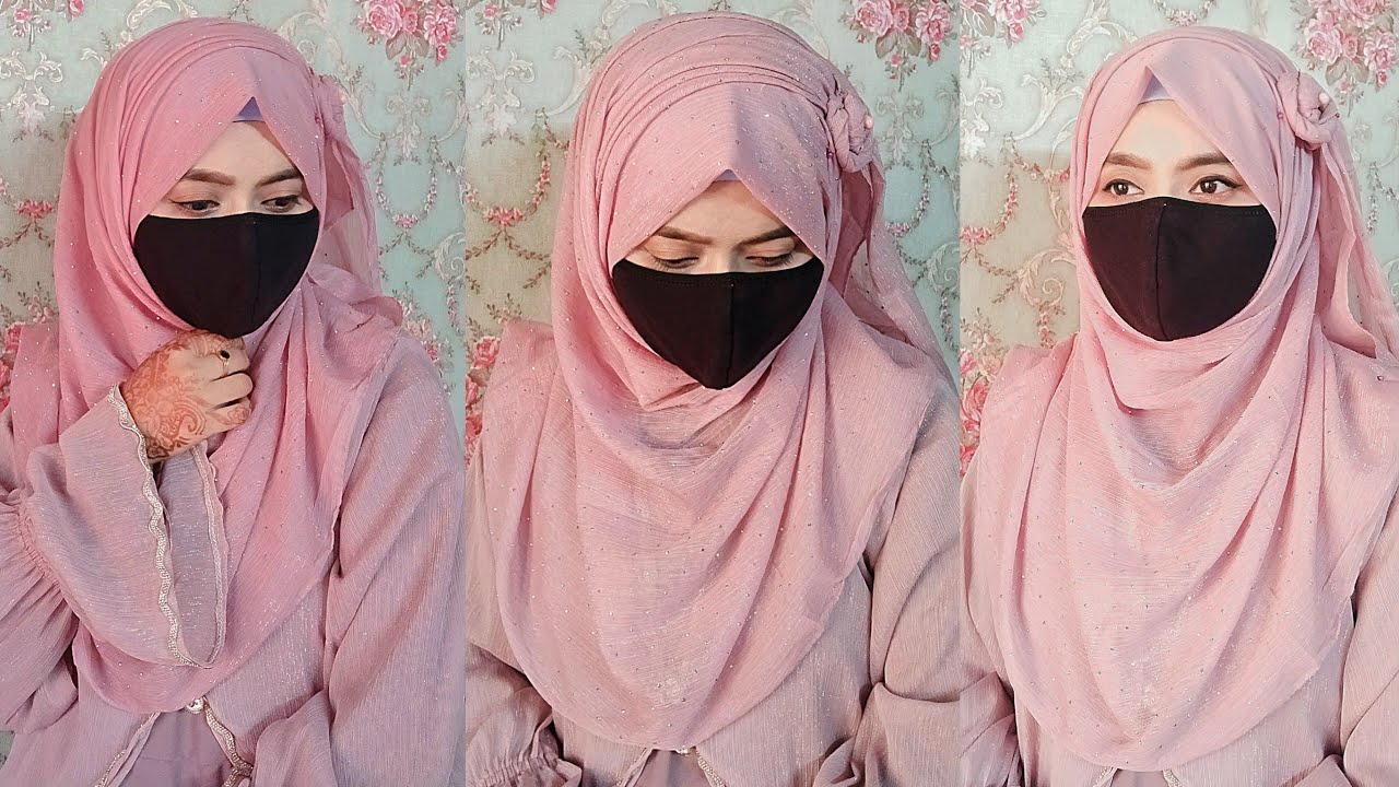 Beautiful Flower 🌸 Hijab Style | New Party Wear Hijab Styles | Cute And Stylish Hijab Tutorial |