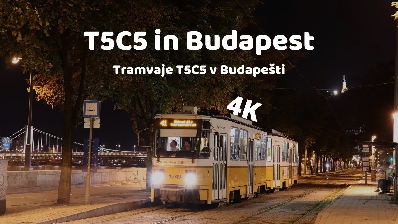 4K | [Budape&scaron;ť] Tramvaje Tatra T5C5 v Budape&scaron;ti | Tatra T5C5 tram in Budapest | 15.8. - 16.8.2020