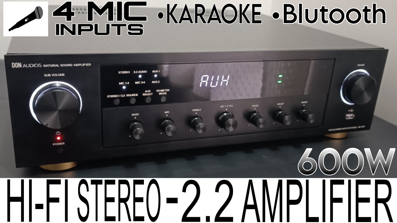 600W HI-FI STEREO - 2.2 KARAOKE AMPLIFIER | USB | BLUTOOTH | 4 MIC INPUTS | DON AUDIOS  @donaudios