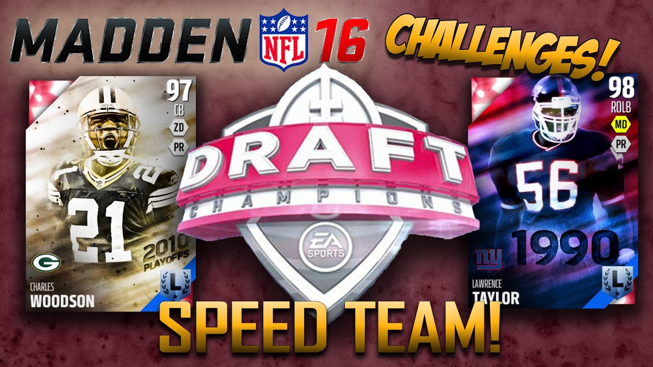 Madden 16 Draft Champions Challenges | The Speed Challenge! Taking the Fastest Players!