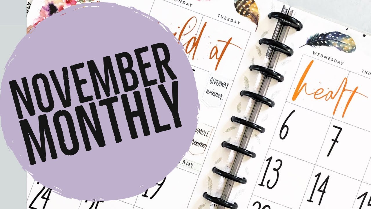 Monthly Plan with Me // November 2019  // Big Happy Planner