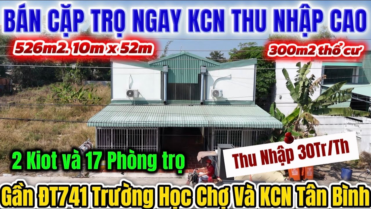 Bán Dãy Nhà Trọ Thu Nhập Cao Gần Cổng Xanh KCN Tân Bình 1 Chủ Chưa Qua Đầu Tư