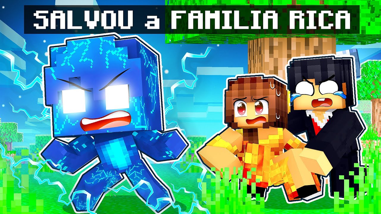 O BEBÊ com PODERES de TROVÃO salvou a FAMÍLIA RICA no Minecraft