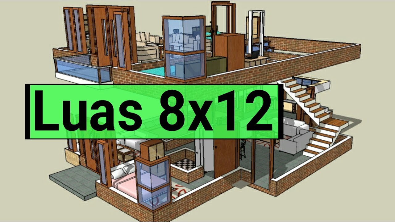 Denah Rumah 8x12 Meter │ Rumah Minimalis 2 Lantai