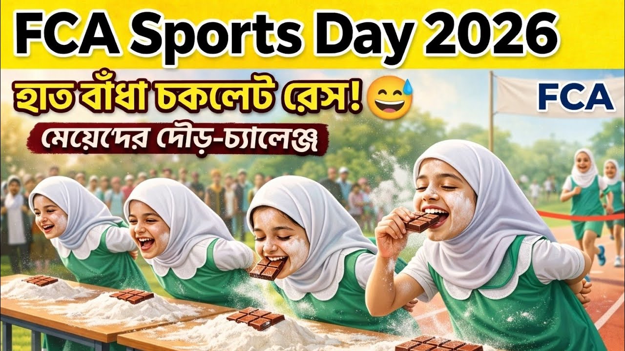 FCA Sports Day 2026 | মেয়েদের দৌড়-চ্যালেঞ্জ | হাত বাঁধা অবস্থায় চকলেট রেস