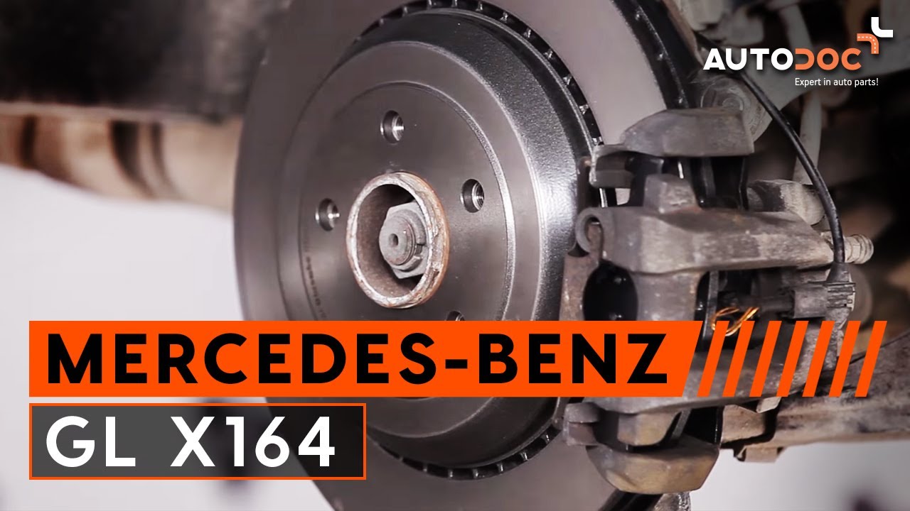 Hvordan bytte bak bremseskiver og bremseklosser på MERCEDES-BENZ GL X164 BRUKSANVISNING | AUTODOC