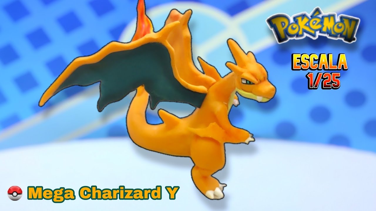 Como hacer a mega charizard Y de pokemon con plastilina / porcelana fria ( CHARIZARD CLAY )