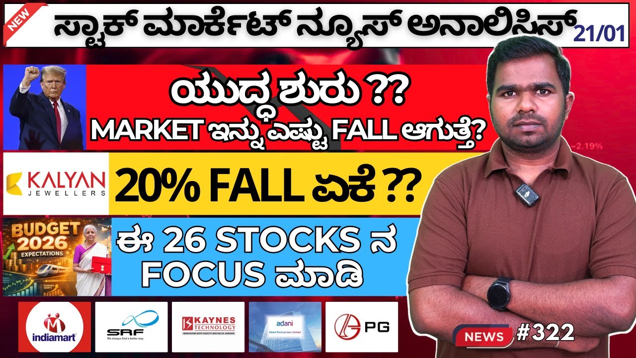 🔥 26 Stocks for Union Budget 2026 | EMS Leaders in Focus | Why Kalyan Jewellery Fell Today