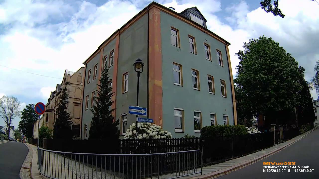 D: Stadt Eibenstock. Erzgebirgskreis. Fahrt durch den Ort. Mai 2016