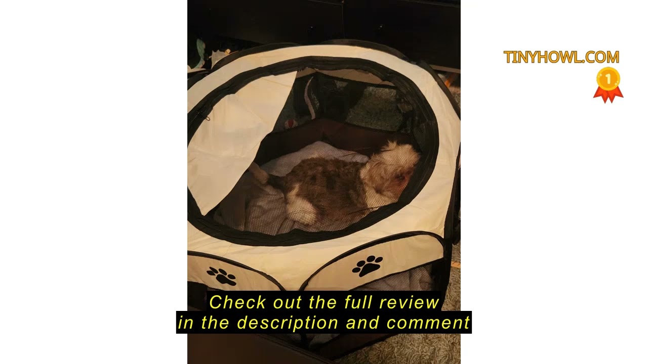 Review FurNest Pop-up Playpen for Puppy, Portable and Foldable Exercise Kennel Tent Crate Indoor/Out
