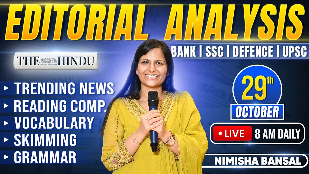 Editorial Analysis | 29th October, 2025 | Vocab, Grammar, Reading, Skimming | Nimisha Bansal