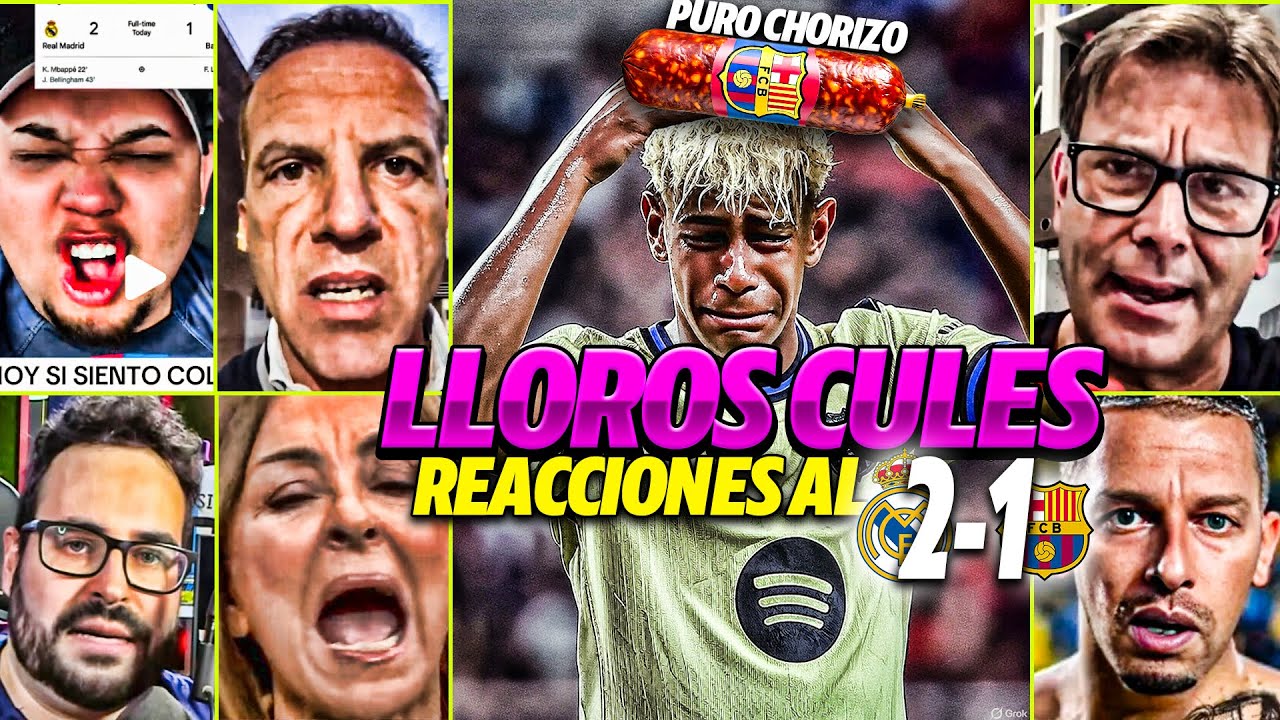 LOS MEJORES LLOROS CULES A LA DERROTA DE SU BARCA 2-1 VS REAL MADRID 🤣 HUNDIDOS Y RABIOSOS EN VIVO