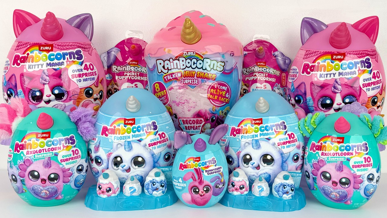 ASMR 35+Minutes OVER ✨140 SURPRISES 🤩 Rainbocorns Kitty Mania, Jelly Shake Surprise Eggs Opening ❤️🐣