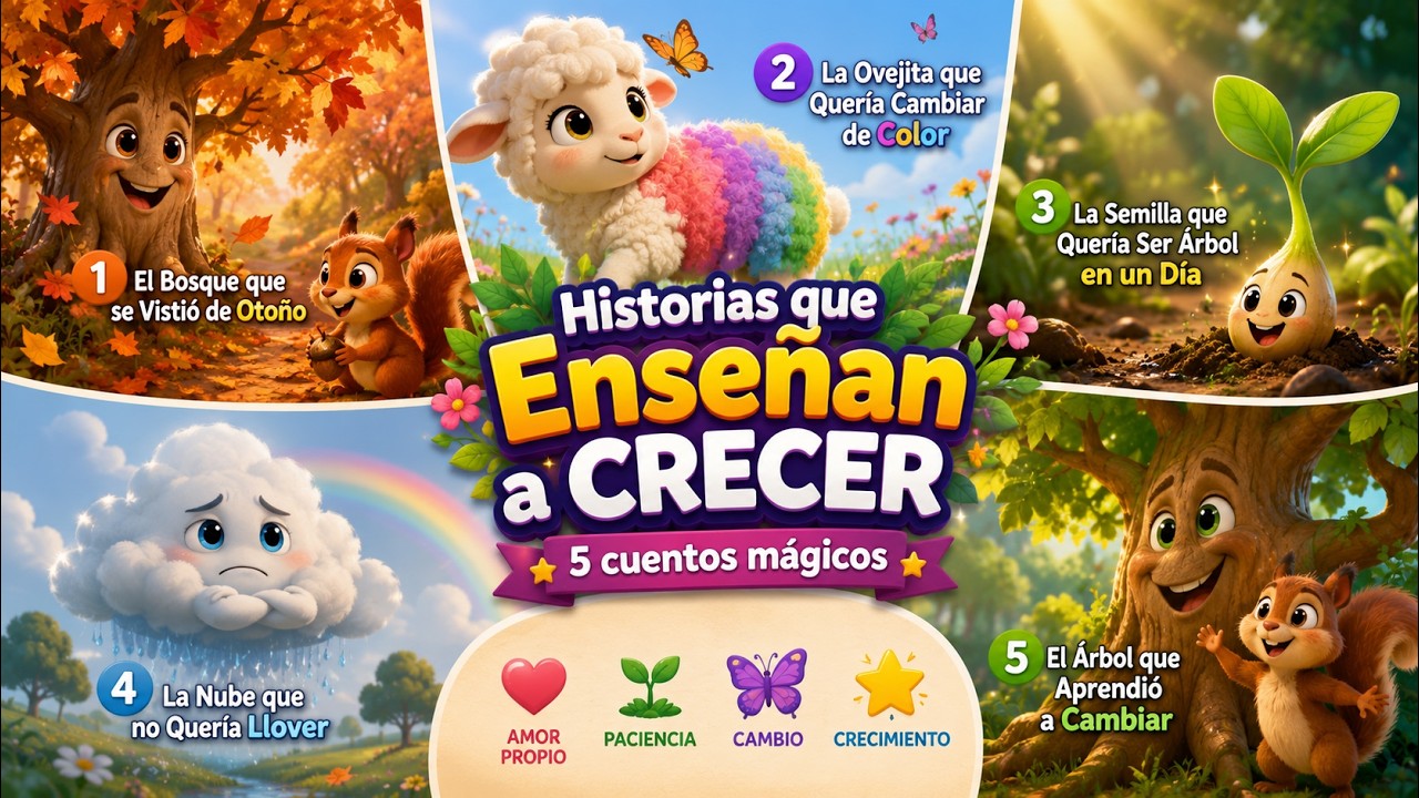 Cuentos Infantiles sobre el Cambio y la Naturaleza 🌱🍂 | Aprender a Crecer  | Cuentos con Valores