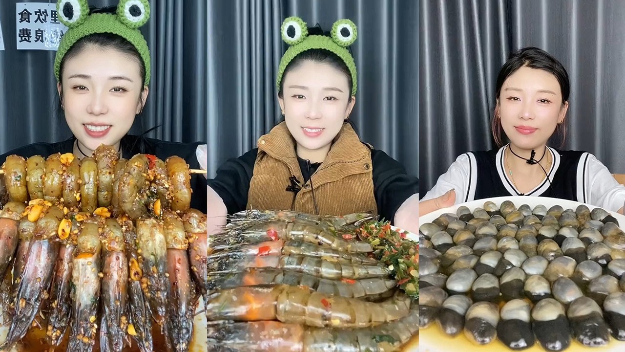 【MUKBANG】Spicy sauce shrimp + Oriental shrimp + Mud snail🦐🐚🍋🌶🧄🥜#Seafood#ASMR#yummy