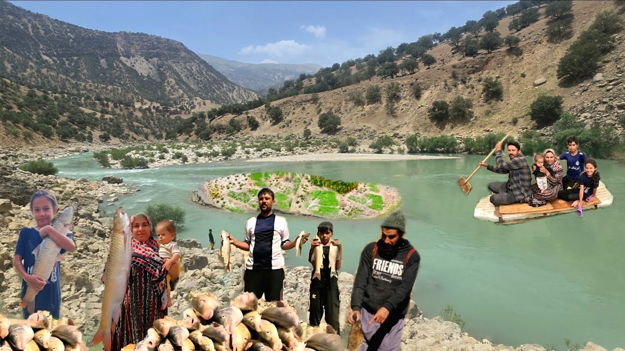 Surviving on a River Island 🌊🏝️ | Fishing, Swimming & Growing Food in Zagros 🎣🌿