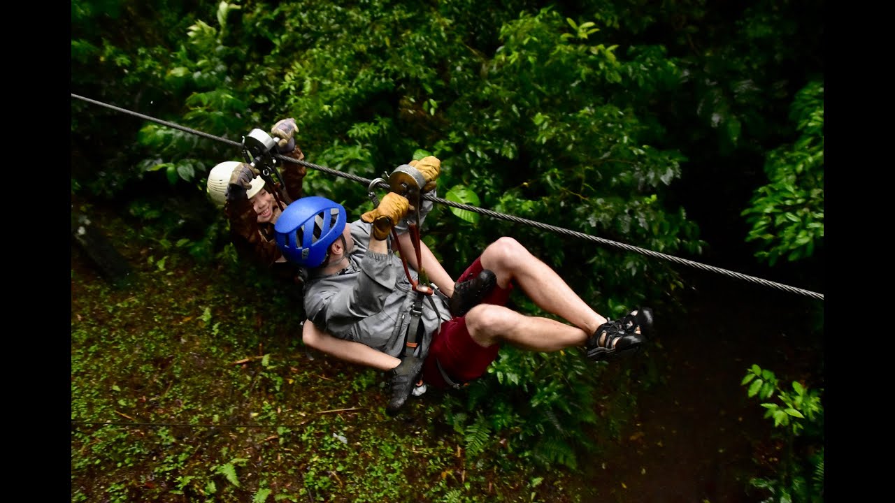 Zip-lining with kids at Sky Adventures, Costa Rica