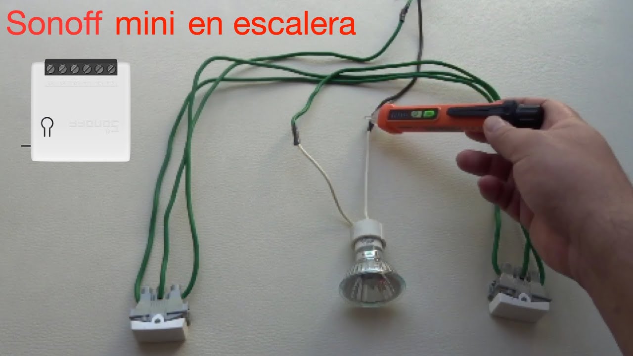 Instalación Sonoff mini en instalación escalera tipo puente / Installation and setup