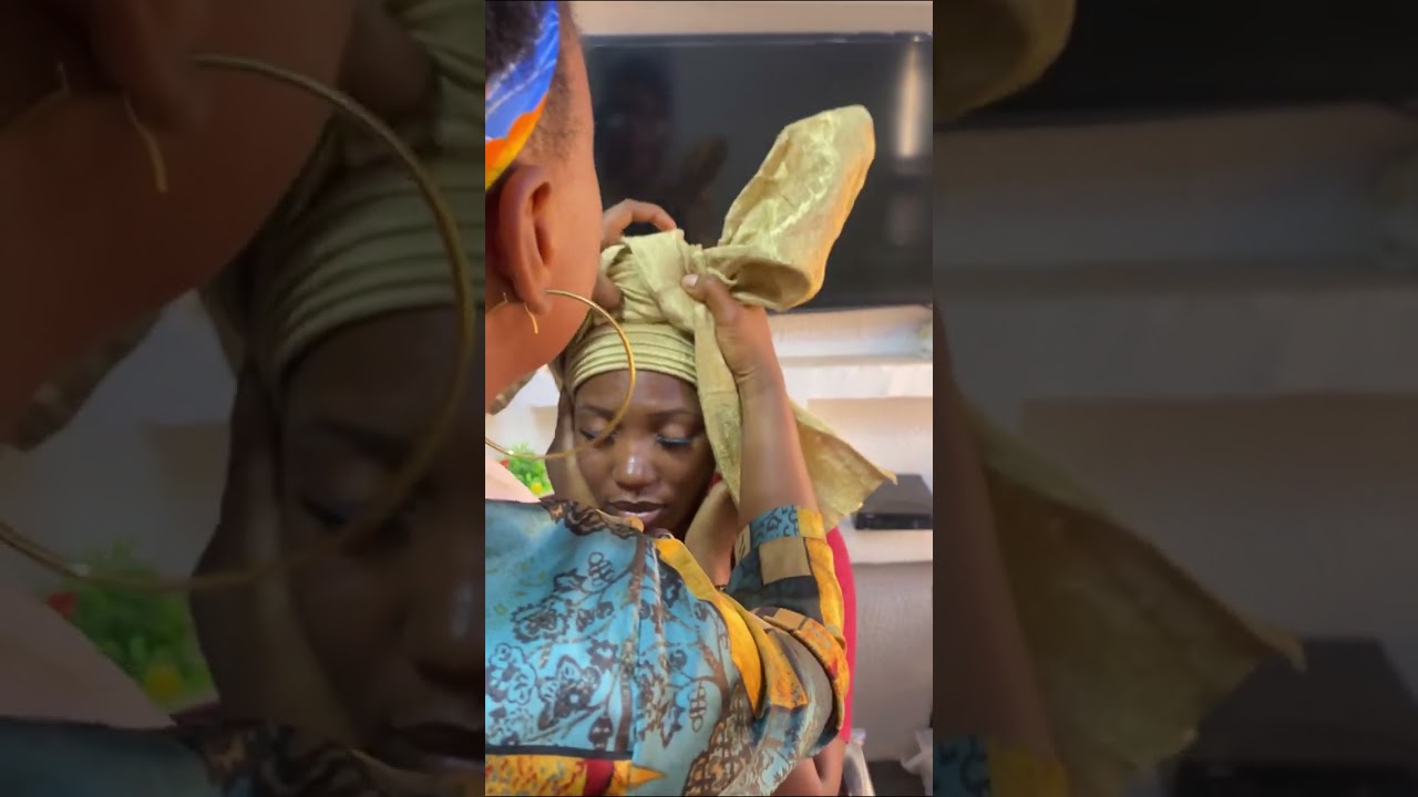 HOW TO TIE A CENTER KNOT STYLE ( 2023 TRENDING GELE TUTORIAL ) #gele #geletutorial #shortafrica