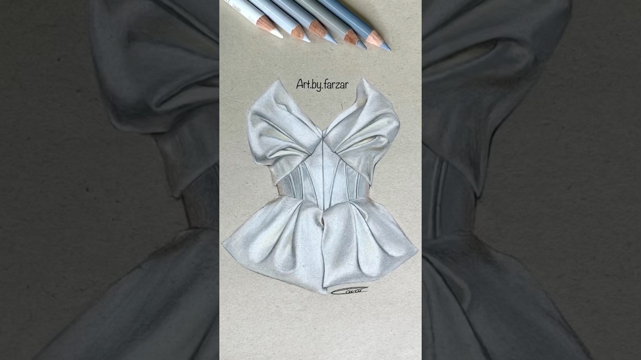 White satin dress drawing #drawing #painting #illustration #fashiondesign #fashion #tutorial #فشن