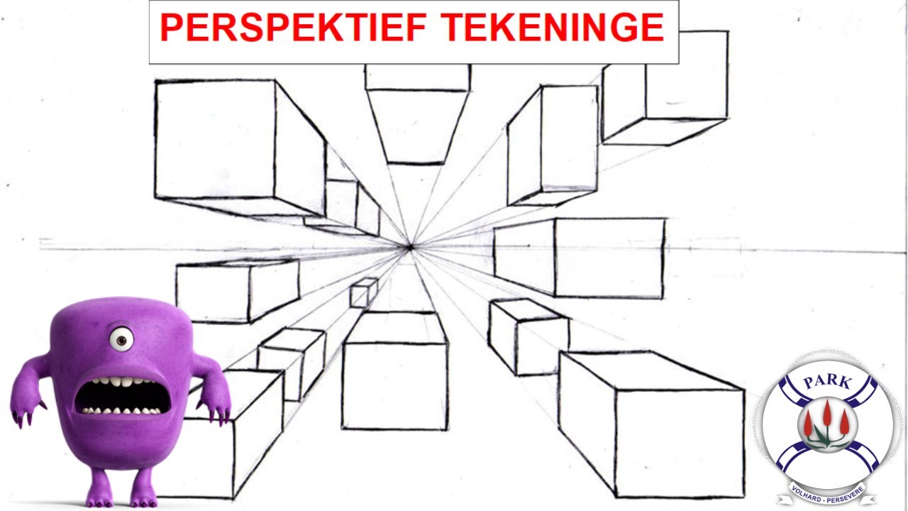 3D-vorms vanuit 'n een verdwynpunt perspektief