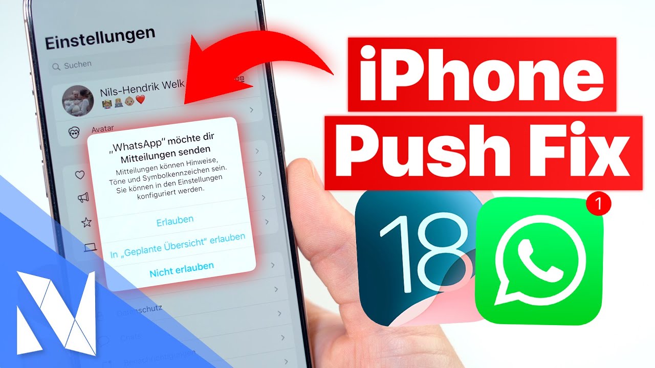 iPhone Mitteilungen PROBLEME l&ouml;sen - iPhone Push Fix mit iOS 18 (2024) | Nils-Hendrik Welk