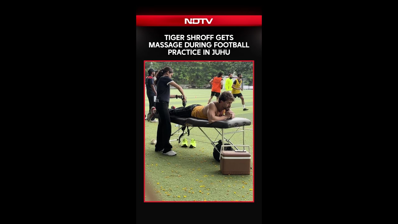 Tiger Shroff Gets Massage During Football Practice in Juhu