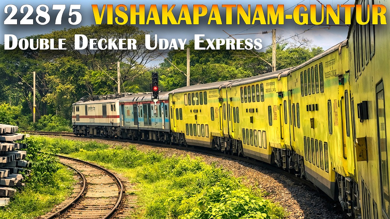 22875 Visakhapatnam - Guntur Double Decker Uday Express | Best morning train to Vijayawada?😱