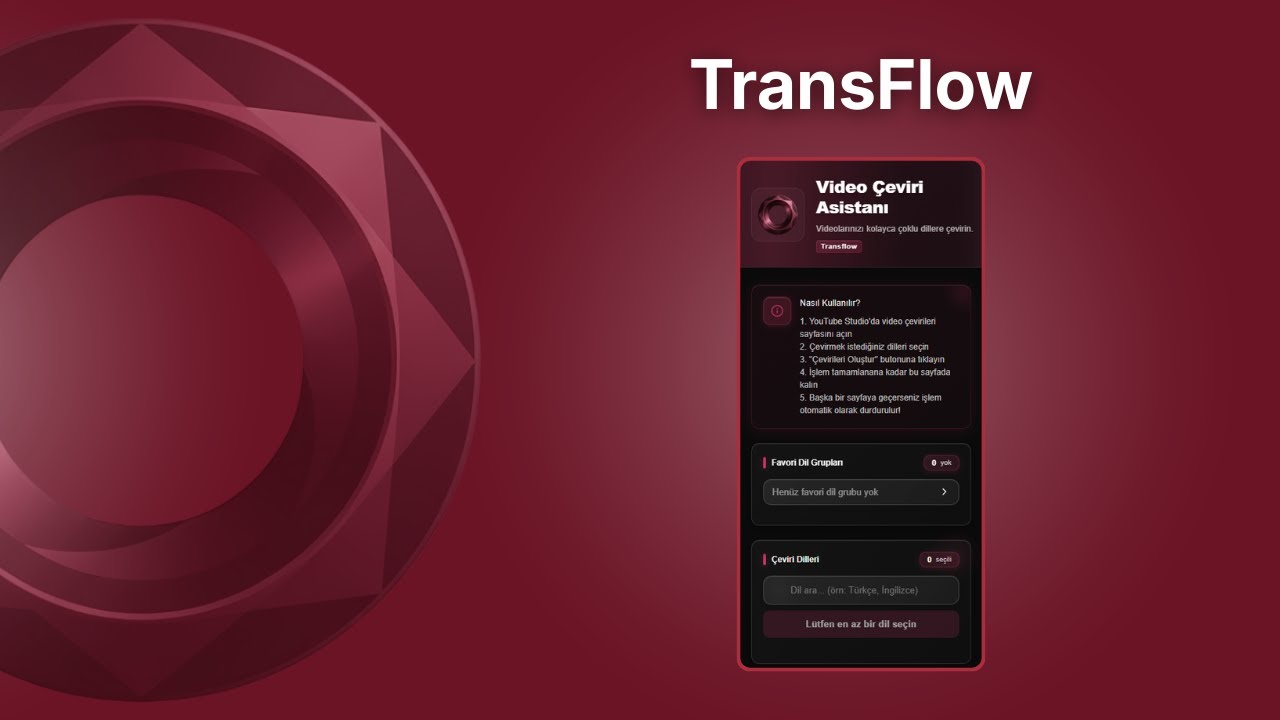 Ozillo Studio - Transflow: YouTube Videolarınızı 100+ Dile Tek Tıkla Otomatik &Ccedil;evirin!
