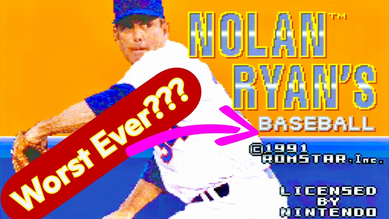 Worst Baseball Video Game EVER - Nolan Ryan's Baseball SNES Complete Game