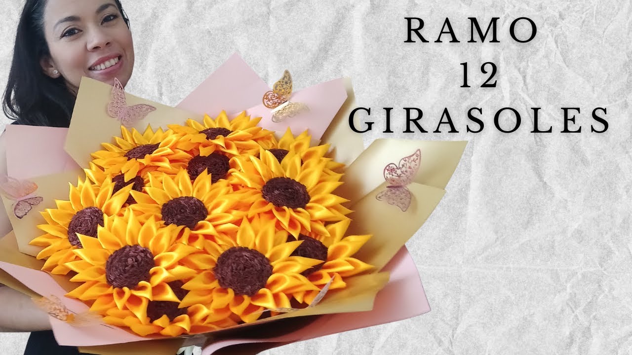 Como Hacer un Ramo con 12 GIRASOLES