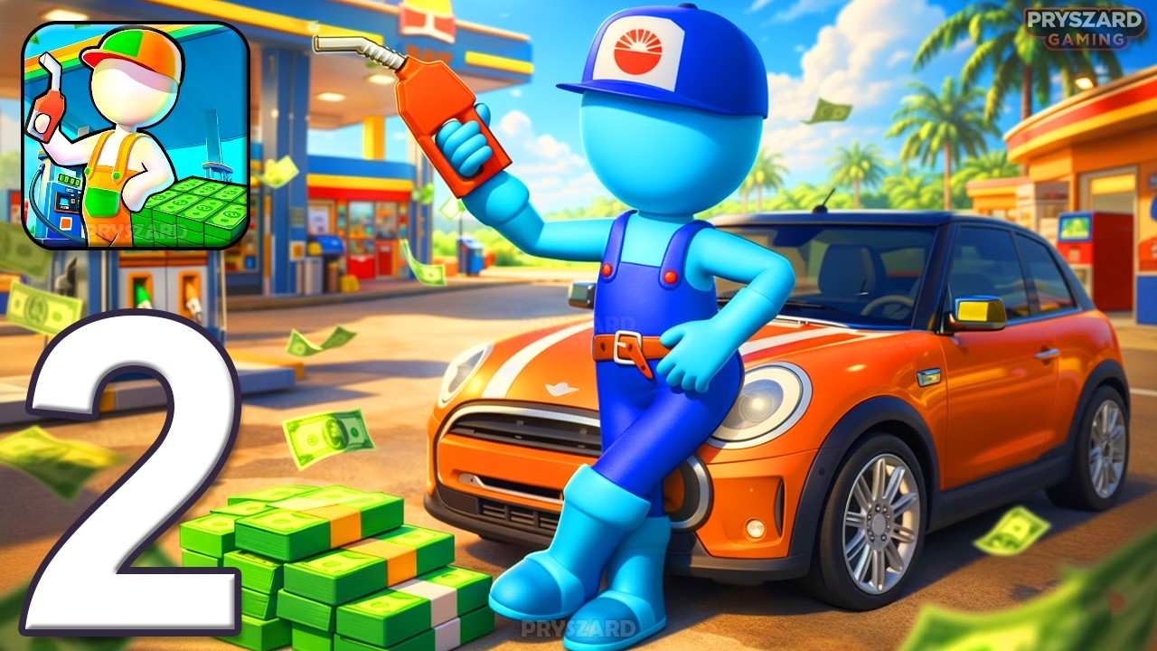Gas Station: Idle Simulator - Gameplay Walkthrough Part 2 - Car Station Simulator Game (iOS, Android