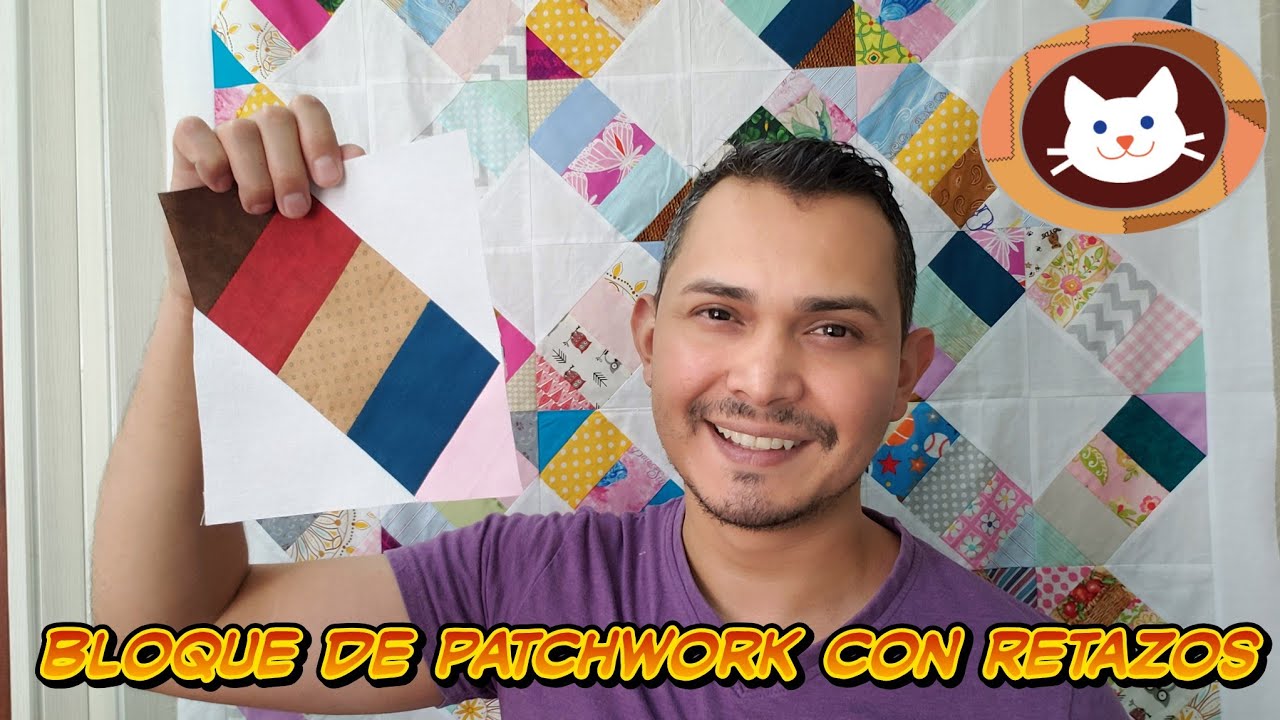 Como Hacer un Bloque de Patchwork con Retazos de Tela (costura Fácil)