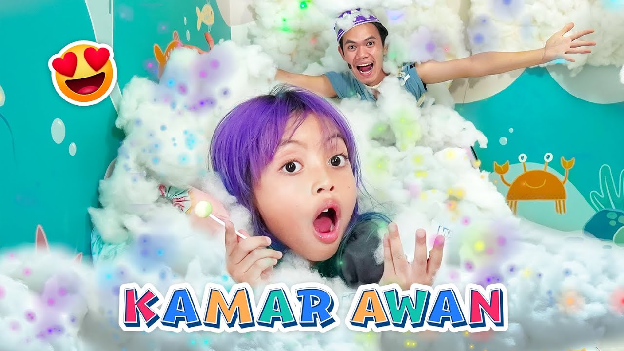 LEIKA DAN TOMPEL RUBAH KAMAR JADI PENUH AWAN WARNA WARNI 😍 LEXIE SENENG BANGET LIHATNYA