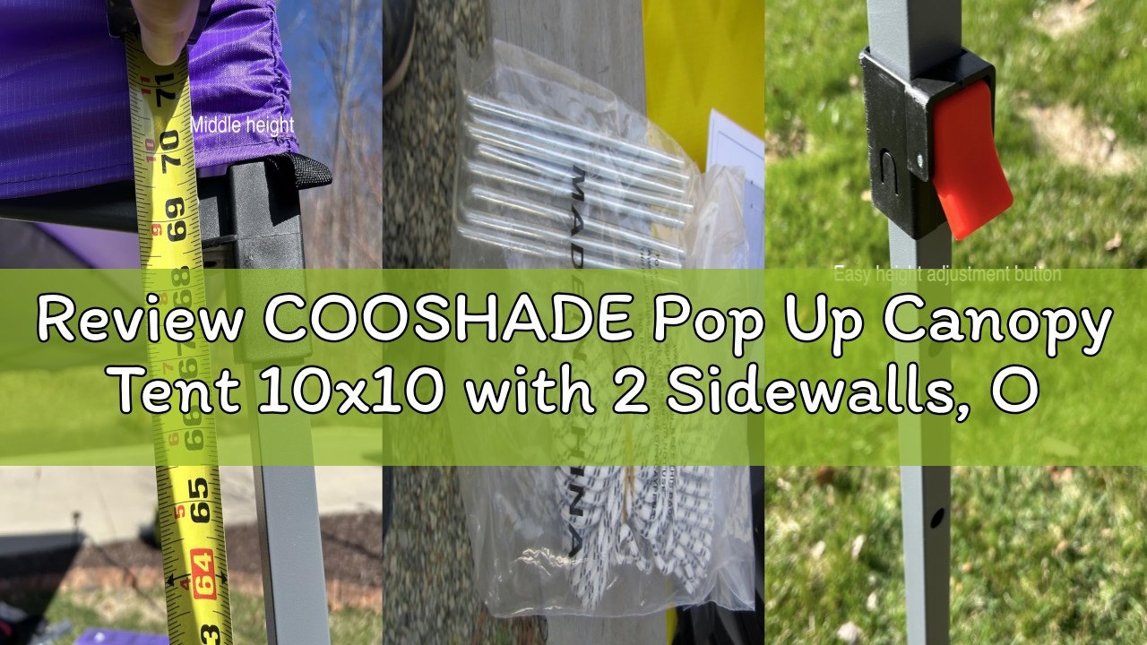 Review COOSHADE Pop Up Canopy Tent 10x10 with 2 Sidewalls, Outdoor Shade Instant Canopy Tents(Black)