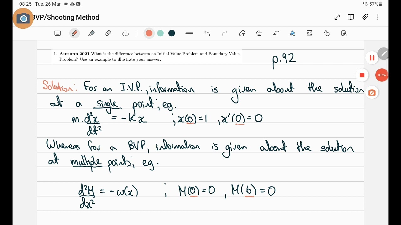MATH7016, Spring 2024: Boundary Value Problems/Shooting Method (Audio)