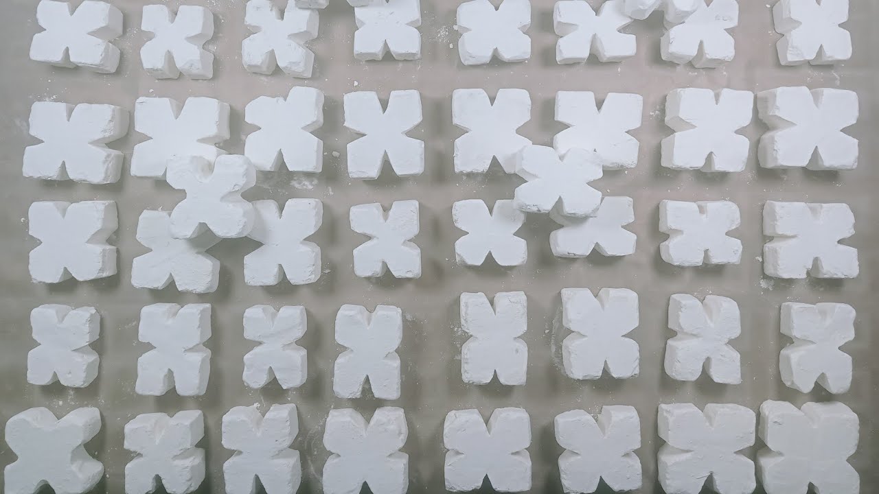 White crispy gym chalk homemade blocks | crunchy | crushing | Oddly satisfying | ASMR