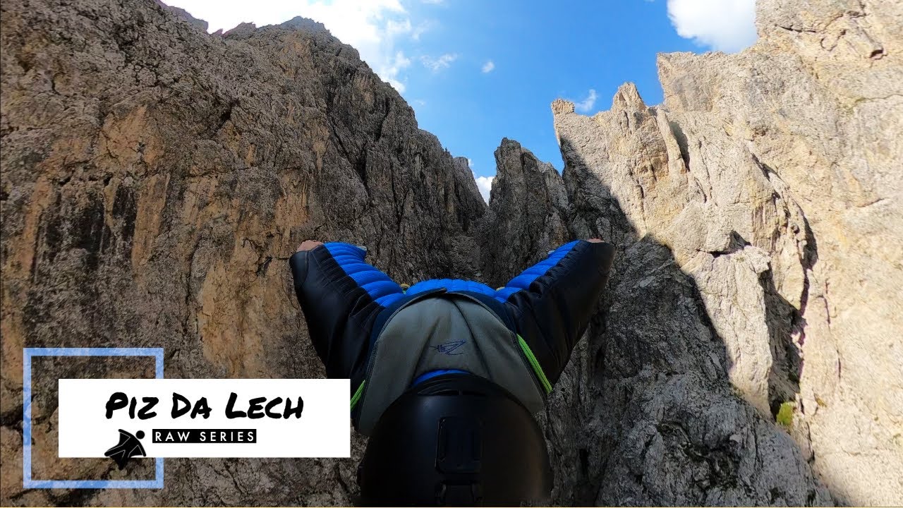 Wingsuit BASE jump - Piz Da Lech Dolomites Italy (4K) | RAW SERIES