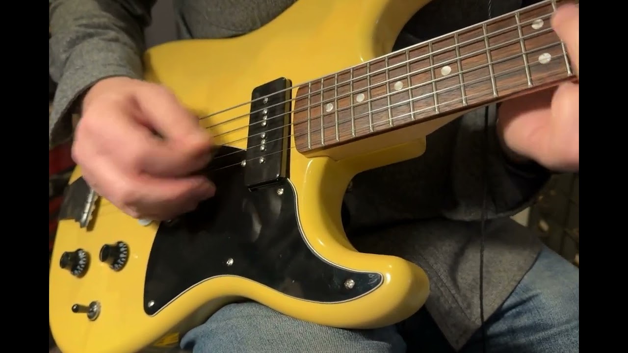 Fender/ Squier Strat-O-Sonic Reissue w/Waterslide Baritone Rubber Bridge Conversion, TV Yellow