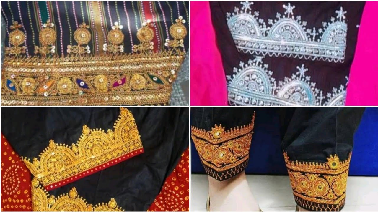 30+ Sindhi Shalwar Hand Embroided Designs Most Beautifull Marorri Work