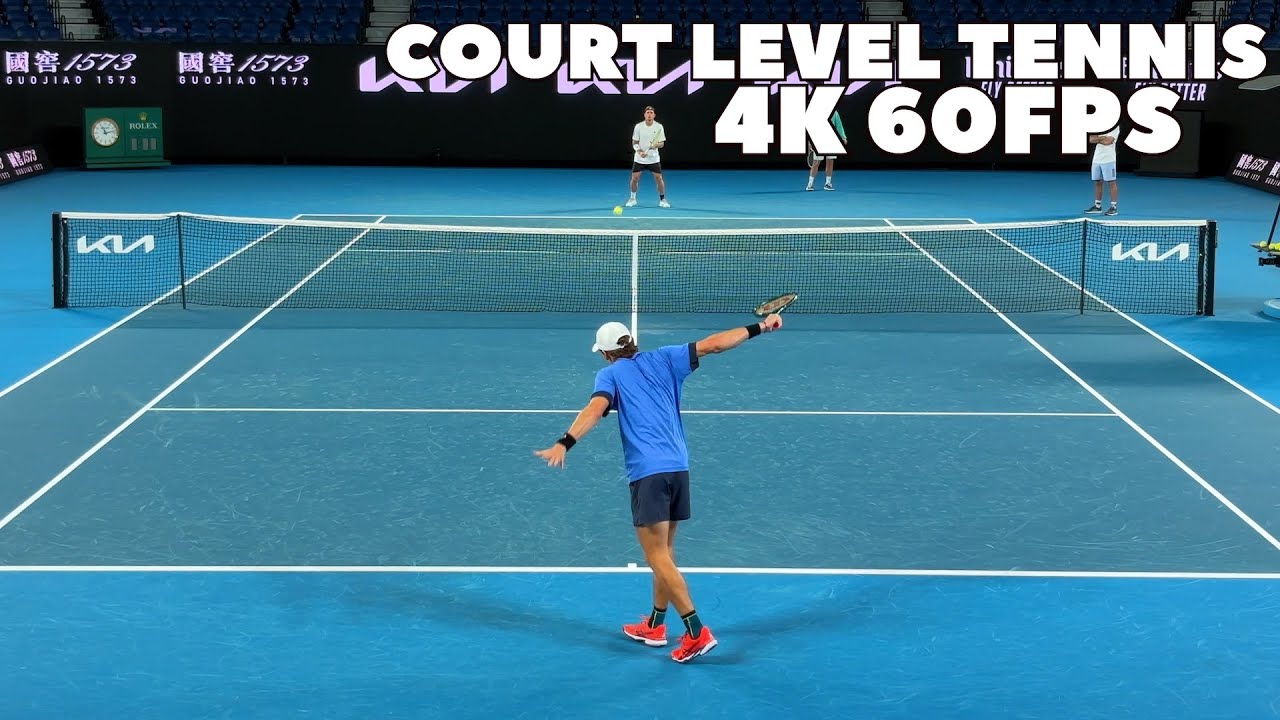 Alex De Minaur & Alejandro Davidovich Fokina Court-Level Practice 2024 (4K 60FPS)