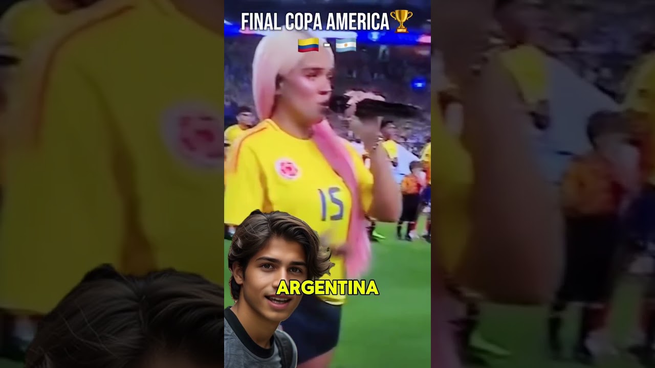 @KarolG cantando himno de Colombia en la final de la @CopaAmerica 2024