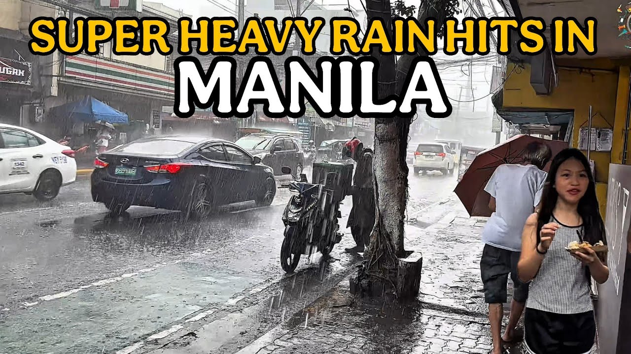 SHOCKING!!!SUPER HEAVY RAIN AND THUNDERSTORM HITS MANILA CITY: Walk in Paco Manila PHILIPPINES[4K]