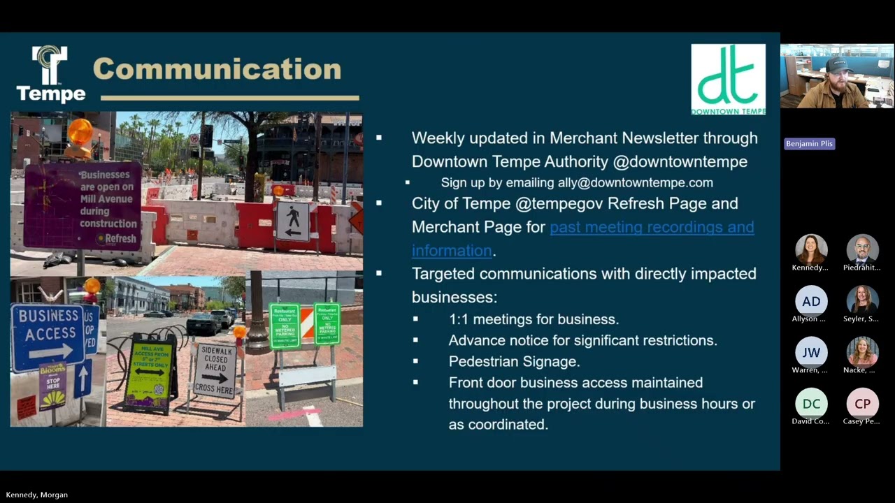 Downtown Tempe Streetscape Construction Update Feb. 2026 Meeting