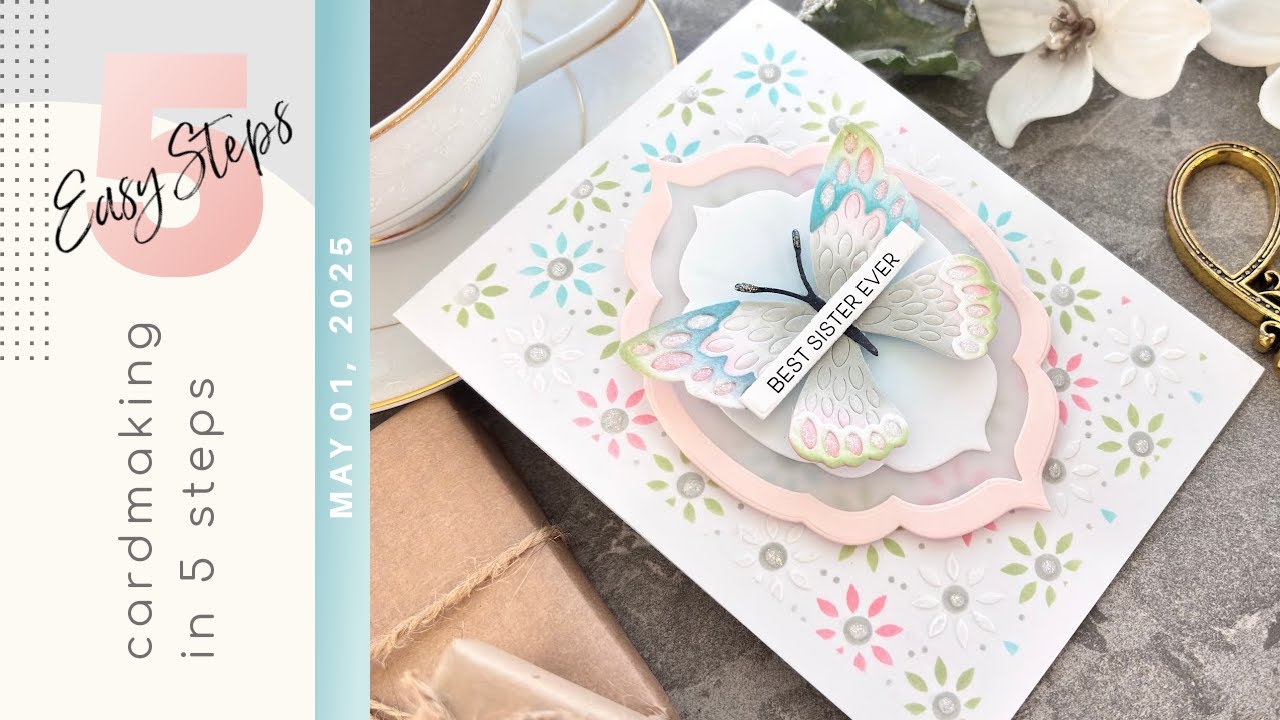 A DAINTY and AIRY Card for SISTERS | Cardmaking In 5 EASY Steps | Card Design 101