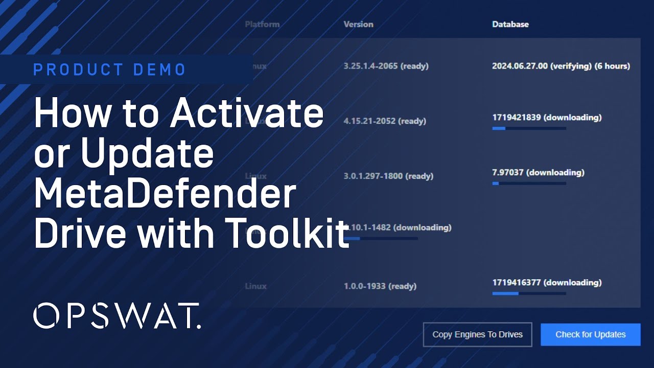 Demo - How to Activate or Update MetaDefender Drive with Toolkit