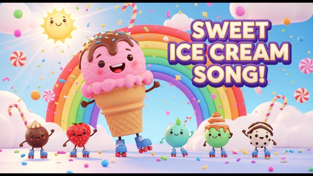 Ice Cream Parade 🍨 | Cute Kids Song with Chocolate, Strawberry & Mint | Dance Rhyme